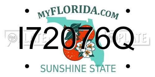 I72076Q Florida License Plate