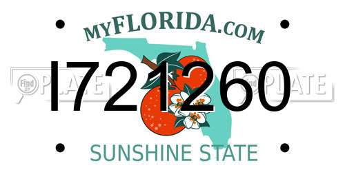I721260 Florida License Plate