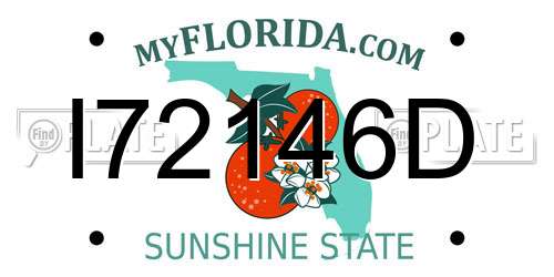 I72146D Florida License Plate