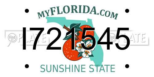 I721545 Florida License Plate