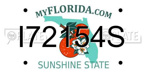 I72154S Florida License Plate