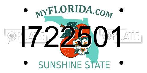 I722501 Florida License Plate
