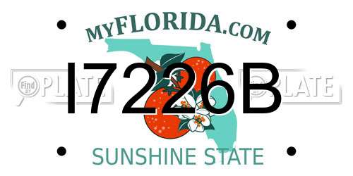 I7226B Florida License Plate