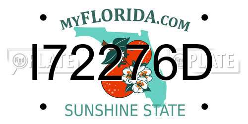 I72276D Florida License Plate