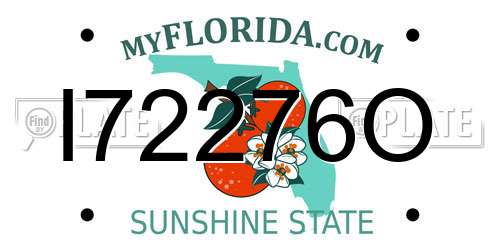 I72276O Florida License Plate