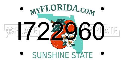I722960 Florida License Plate