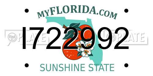 I722992 Florida License Plate