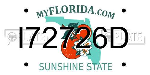 I72726D Florida License Plate