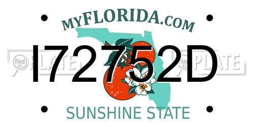 I72752D Florida License Plate