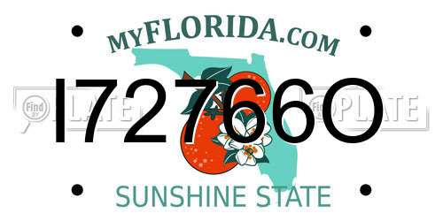 I72766O Florida License Plate