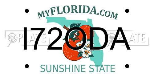 I72ODA Florida License Plate