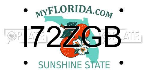 I72ZGB Florida License Plate