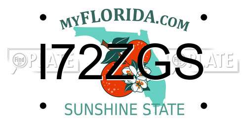 I72ZGS Florida License Plate