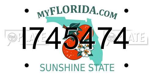 I745474 Florida License Plate