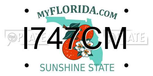 I747CM Florida License Plate