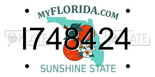 I748424 Florida License Plate