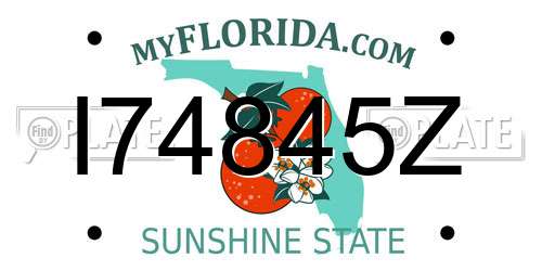 I74845Z Florida License Plate