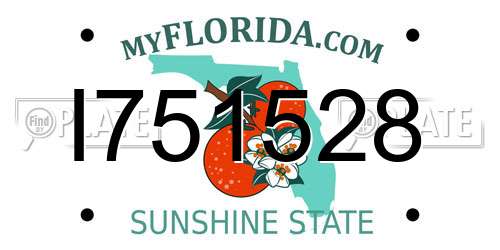 I751528 Florida License Plate