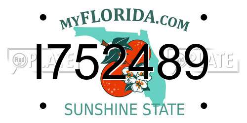 I752489 Florida License Plate