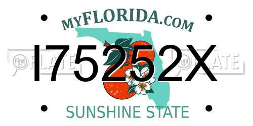 I75252X Florida License Plate