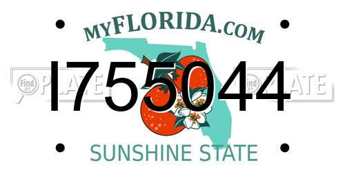 I755044 Florida License Plate