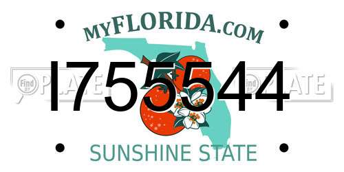 I755544 Florida License Plate