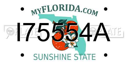 I75554A Florida License Plate