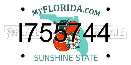 I755744 Florida License Plate