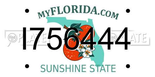 I756444 Florida License Plate