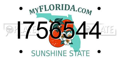 I756544 Florida License Plate