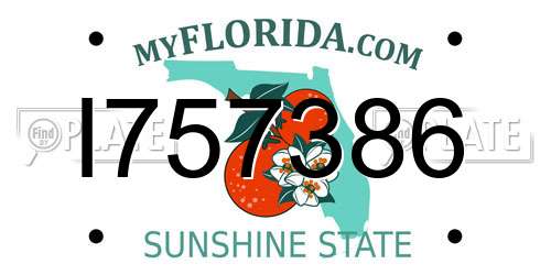 I757386 Florida License Plate