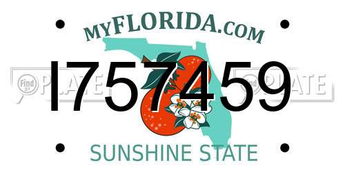 I757459 Florida License Plate