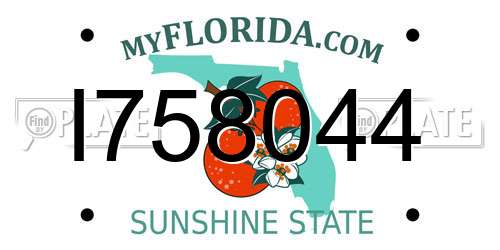 I758044 Florida License Plate