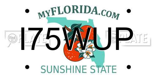 I75WUP Florida License Plate