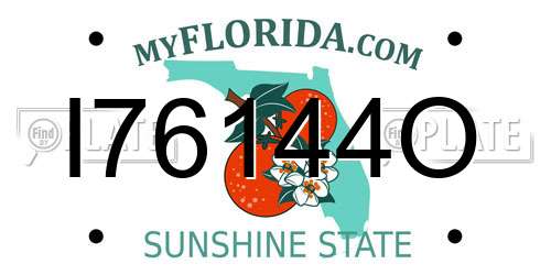 I76144O Florida License Plate