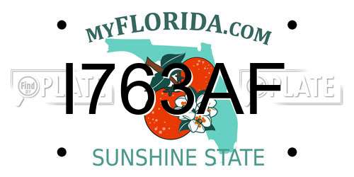 I763AF Florida License Plate