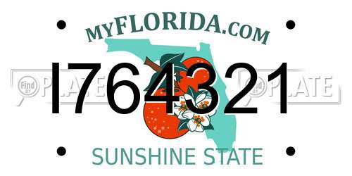 I764321 Florida License Plate