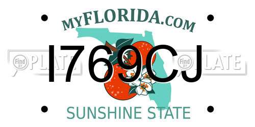 I769CJ Florida License Plate