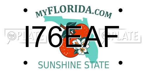 I76EAF Florida License Plate