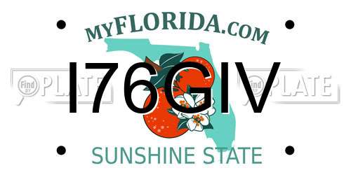 I76GIV Florida License Plate