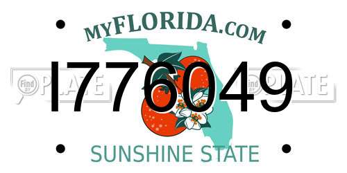 I776049 Florida License Plate