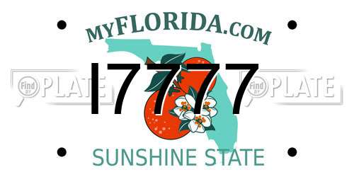 I7777 Florida License Plate