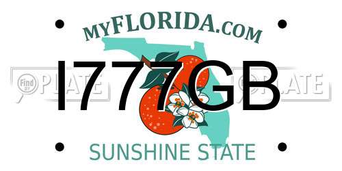 I777GB Florida License Plate