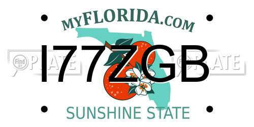 I77ZGB Florida License Plate