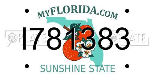 I781383 Florida License Plate