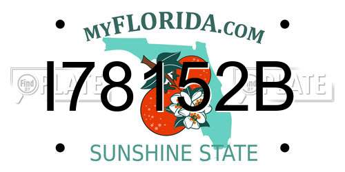 I78152B Florida License Plate