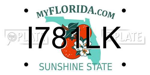 I781LK Florida License Plate