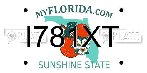 I781XT Florida License Plate