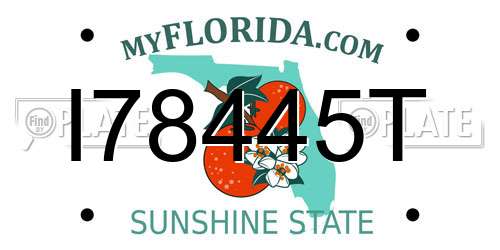 I78445T Florida License Plate