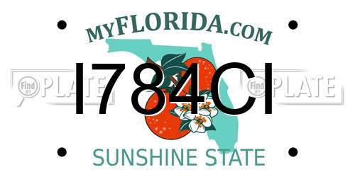 I784CI Florida License Plate